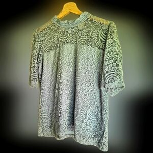 Pale Blue Lace Layer Top